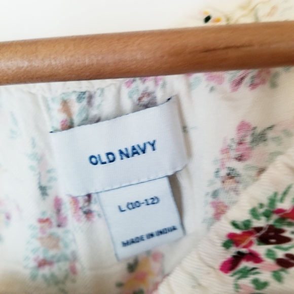 Old Navy Cream Floral Pattern Dress L - Picture 5 of 6